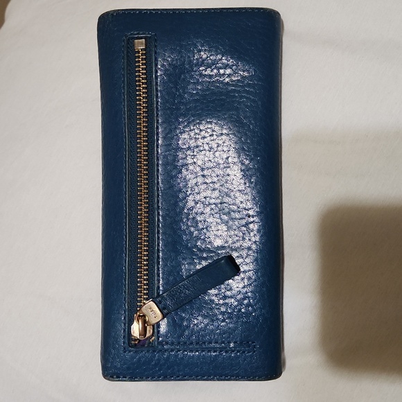 Blue tusk leather wallet - Picture 3 of 4